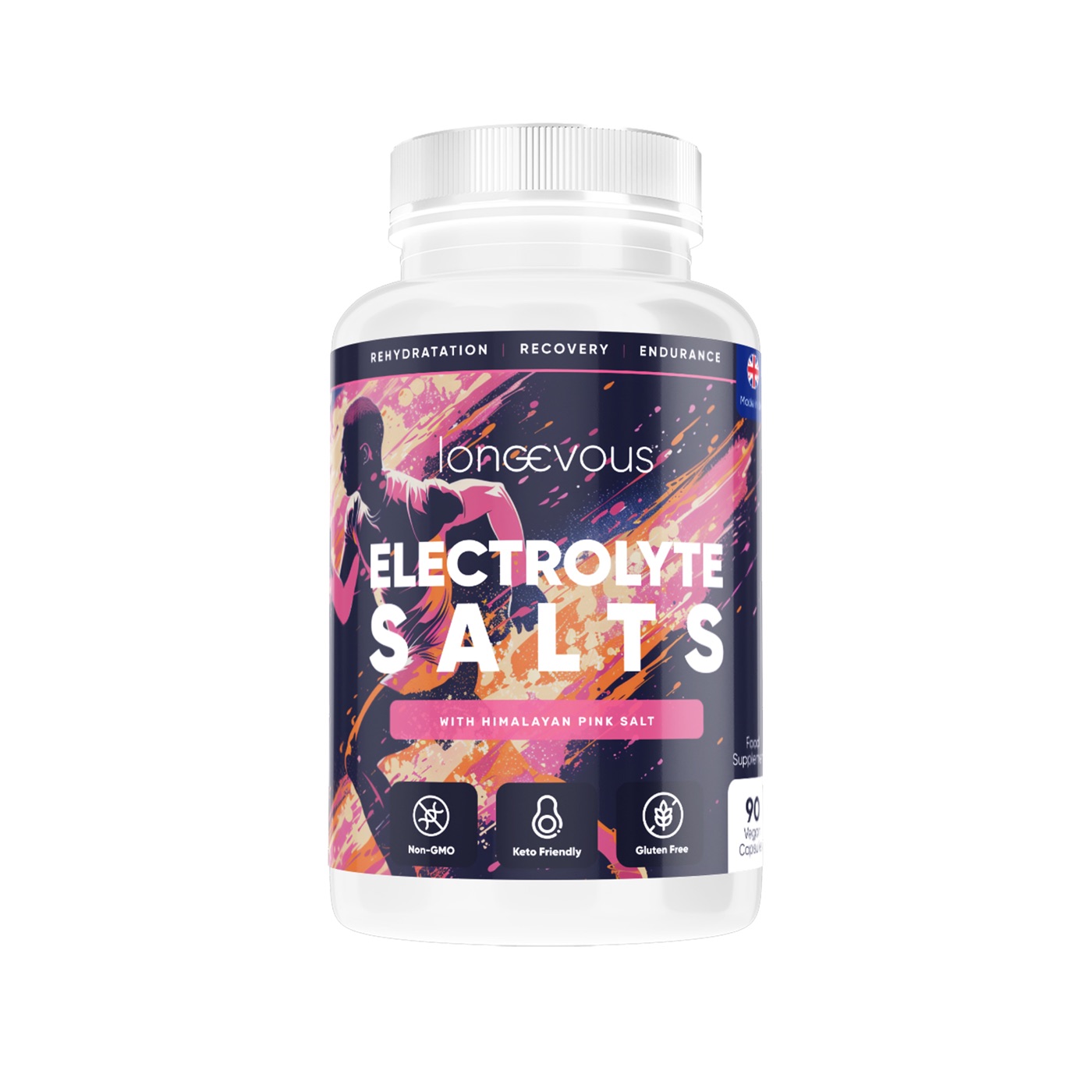 Longevous Electrolyte Salts — 90 vegan capsules with Himalayan pink salt