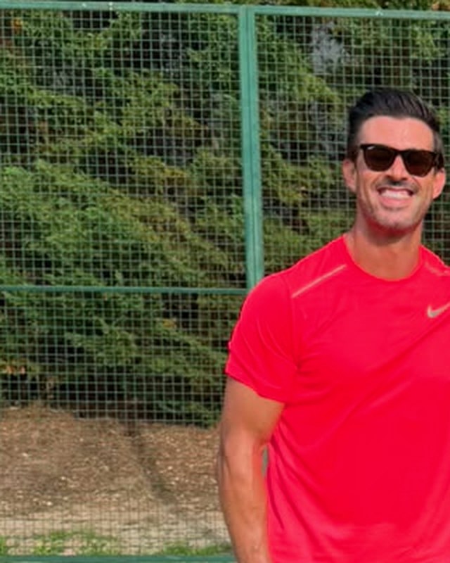Jonathan, founder of Longevous, on the padel court